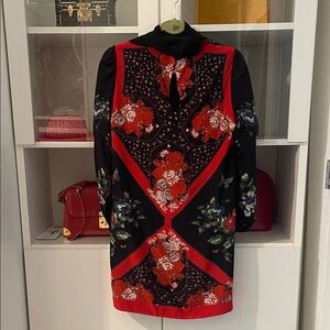 Alexander McQueen Black and Red Floral Dress like new